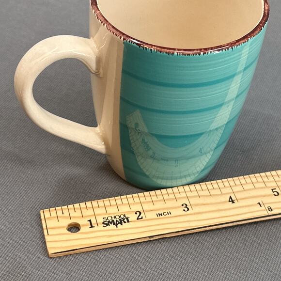 Royal Norfolk Turquoise Swirl Stoneware Coffee Tea Mugs Cabin Farmhouse MOD New - Picture 14 of 14